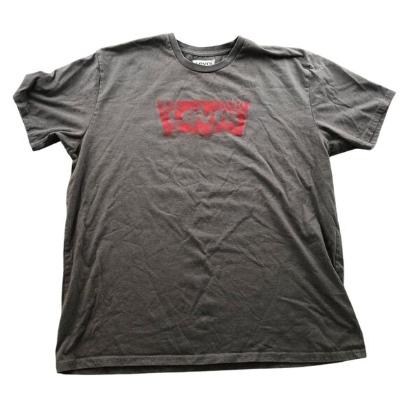 Levis Mens T-Shirt Size XXL Short Sleeve Crew Neck Gray Graphic Tee Casual Top - Picture 1 of 7